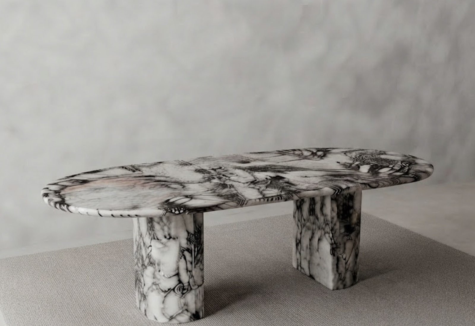 The Calacatta Oval Table — view 3